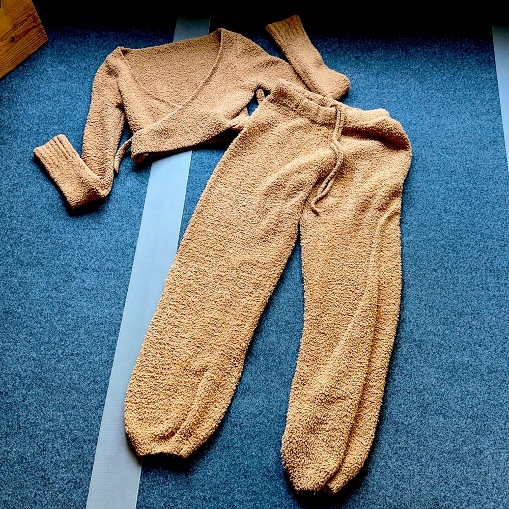 Skims cozy wrap top and pant